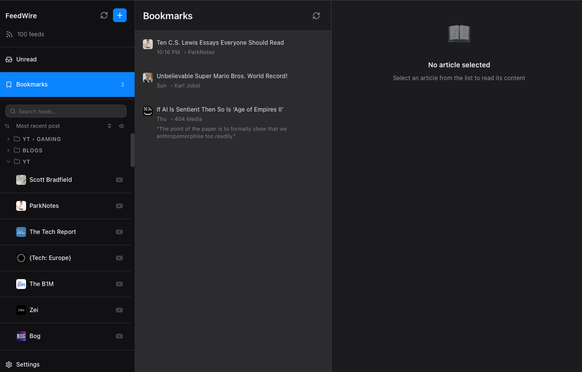 Feedwire app screenshot